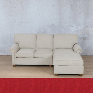 Salisbury Fabric Sofa Chaise Sectional - RHF Fabric Corner Suite Leather Gallery Delicious Cherry 