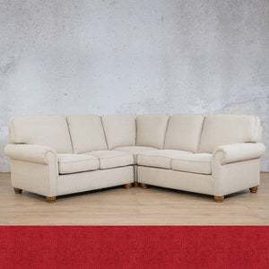 Salisbury Fabric L-Sectional 5 Seater Fabric Sectional Leather Gallery Delicious Cherry 