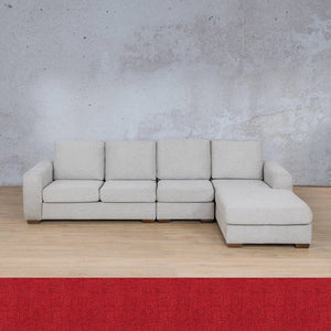 Stanford Fabric Modular Sofa Chaise - RHF Fabric Sectional Leather Gallery Delicious Cherry 
