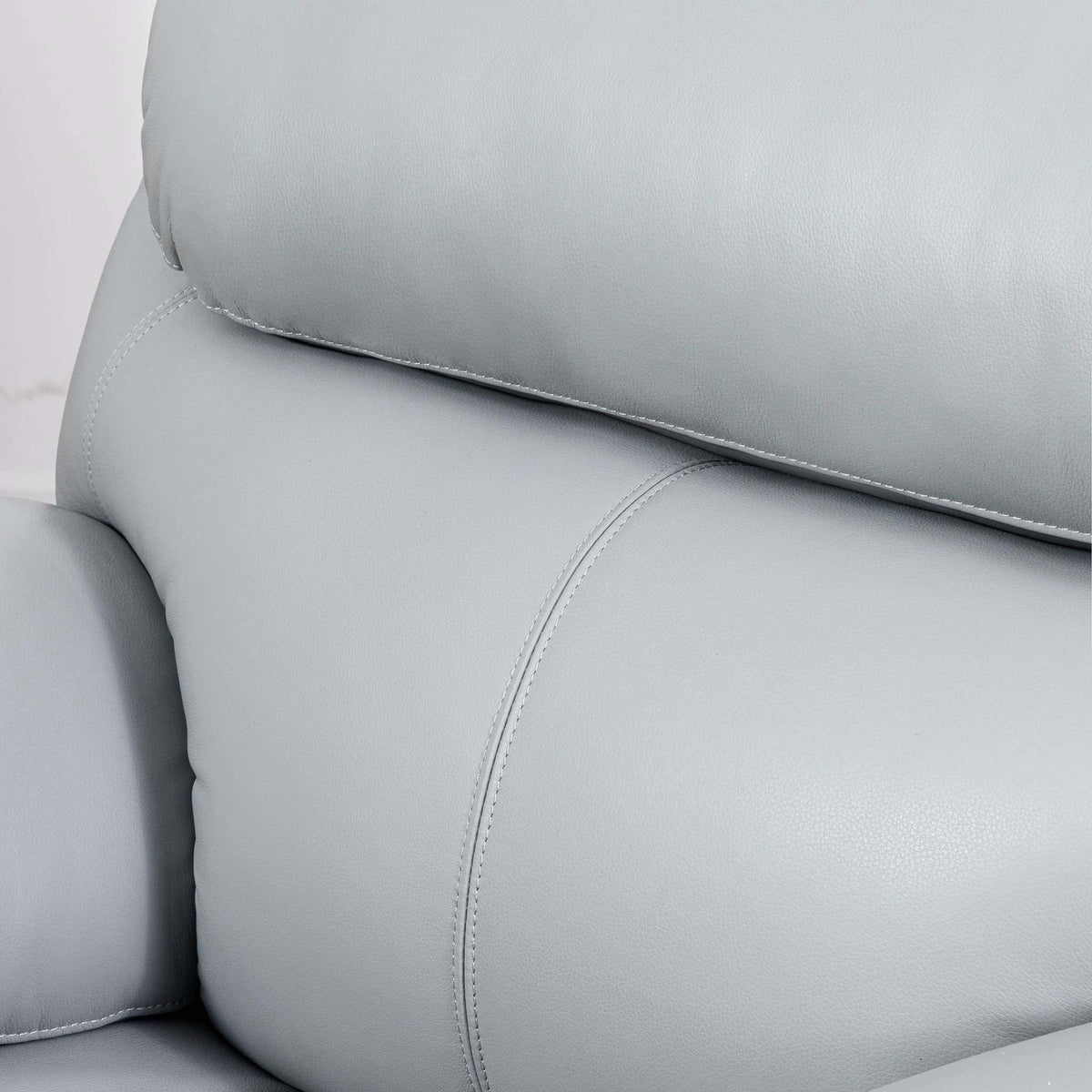 Delta 1 Seater Leather Recliner Chairs - Manatee Grey - Leather Recliner