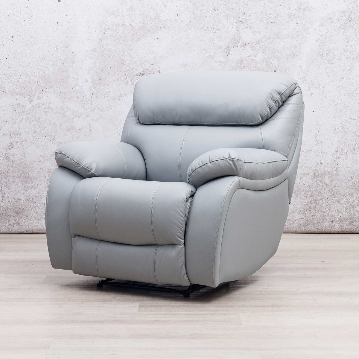 Delta 1 Seater Leather Recliner Chairs - Manatee Grey - Leather Recliner