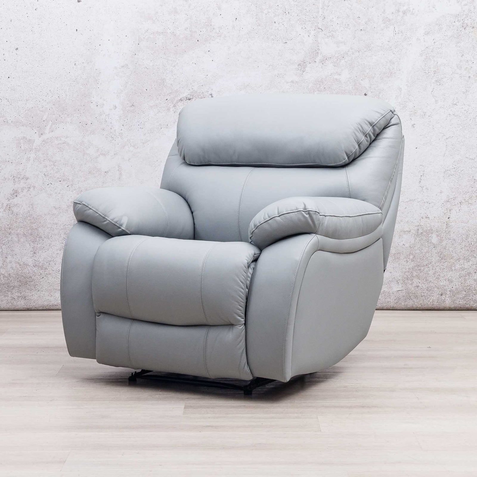 Delta 1 Seater Leather Recliner Chairs - Manatee Grey - Leather Recliner