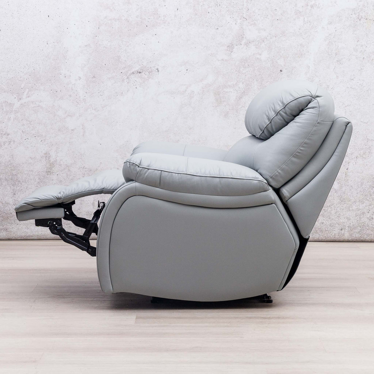 Delta 1 Seater Leather Recliner Chairs - Manatee Grey - Leather Recliner