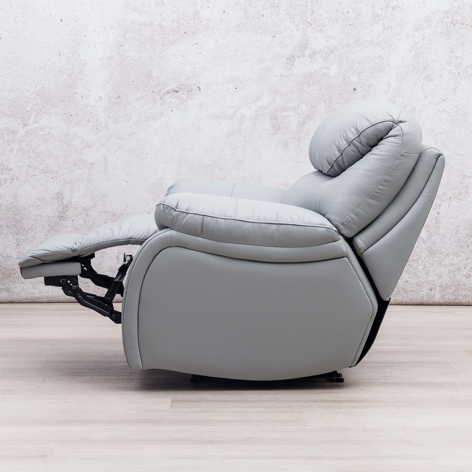 Delta 1 Seater Leather Recliner Chairs - Manatee Grey - Leather Recliner