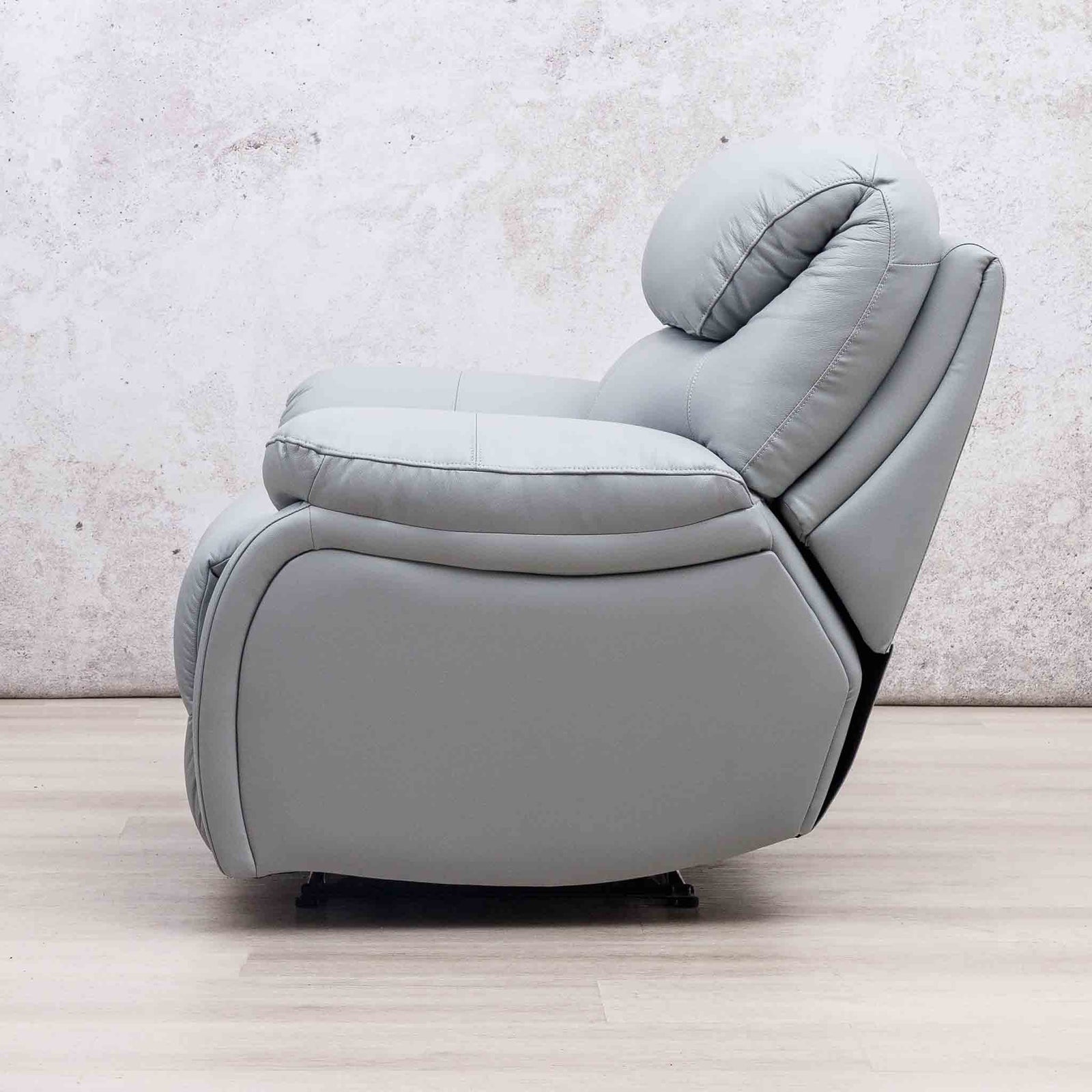 Delta 1 Seater Leather Recliner Chairs - Manatee Grey - Leather Recliner
