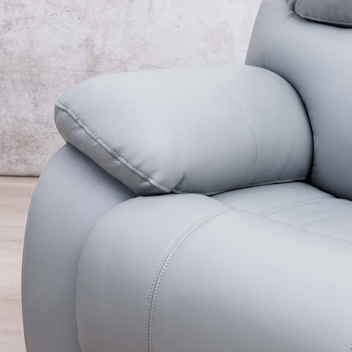 Delta 1 Seater Leather Recliner Chairs - Manatee Grey - Leather Recliner