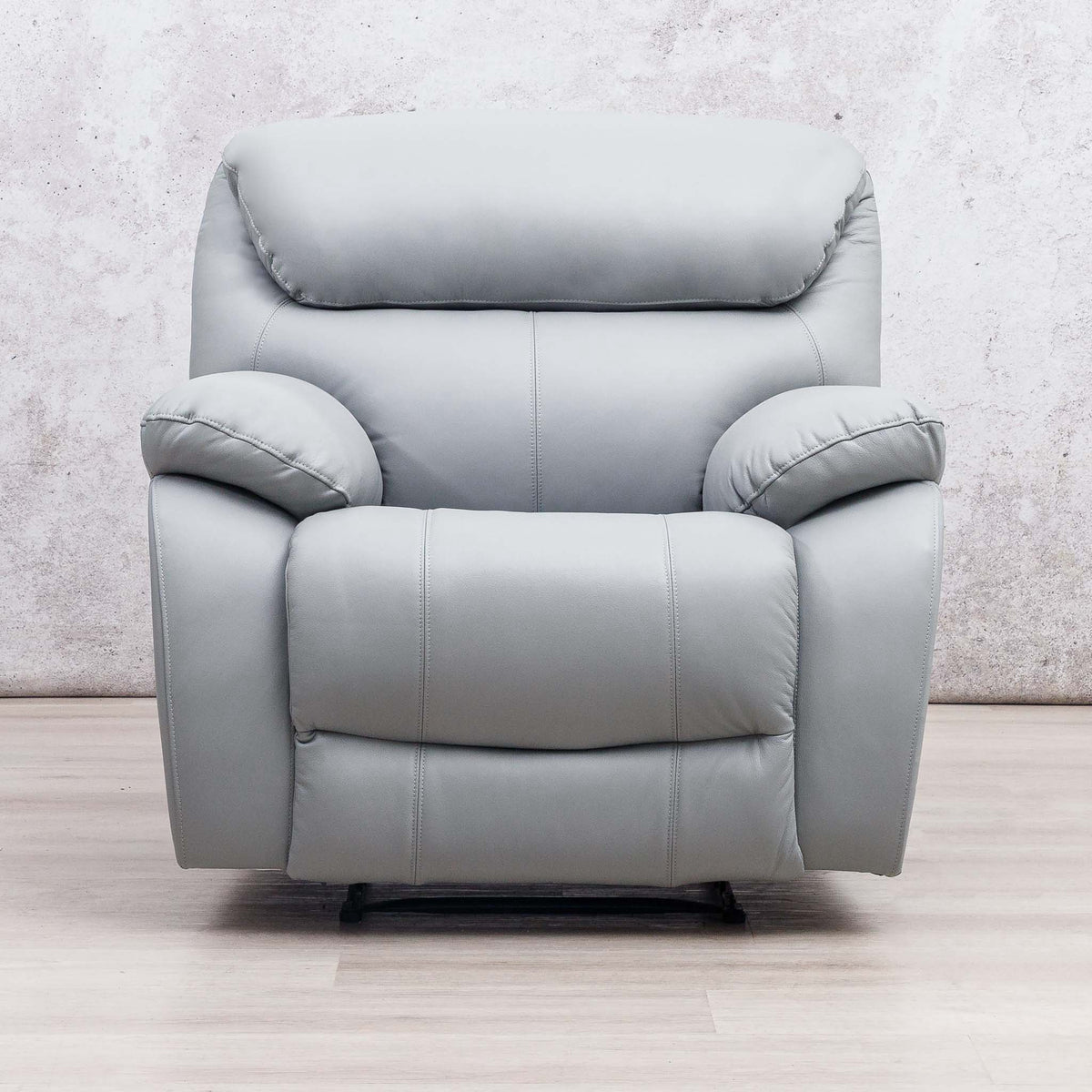 Delta 1 Seater Leather Recliner Chairs - Manatee Grey - Leather Recliner