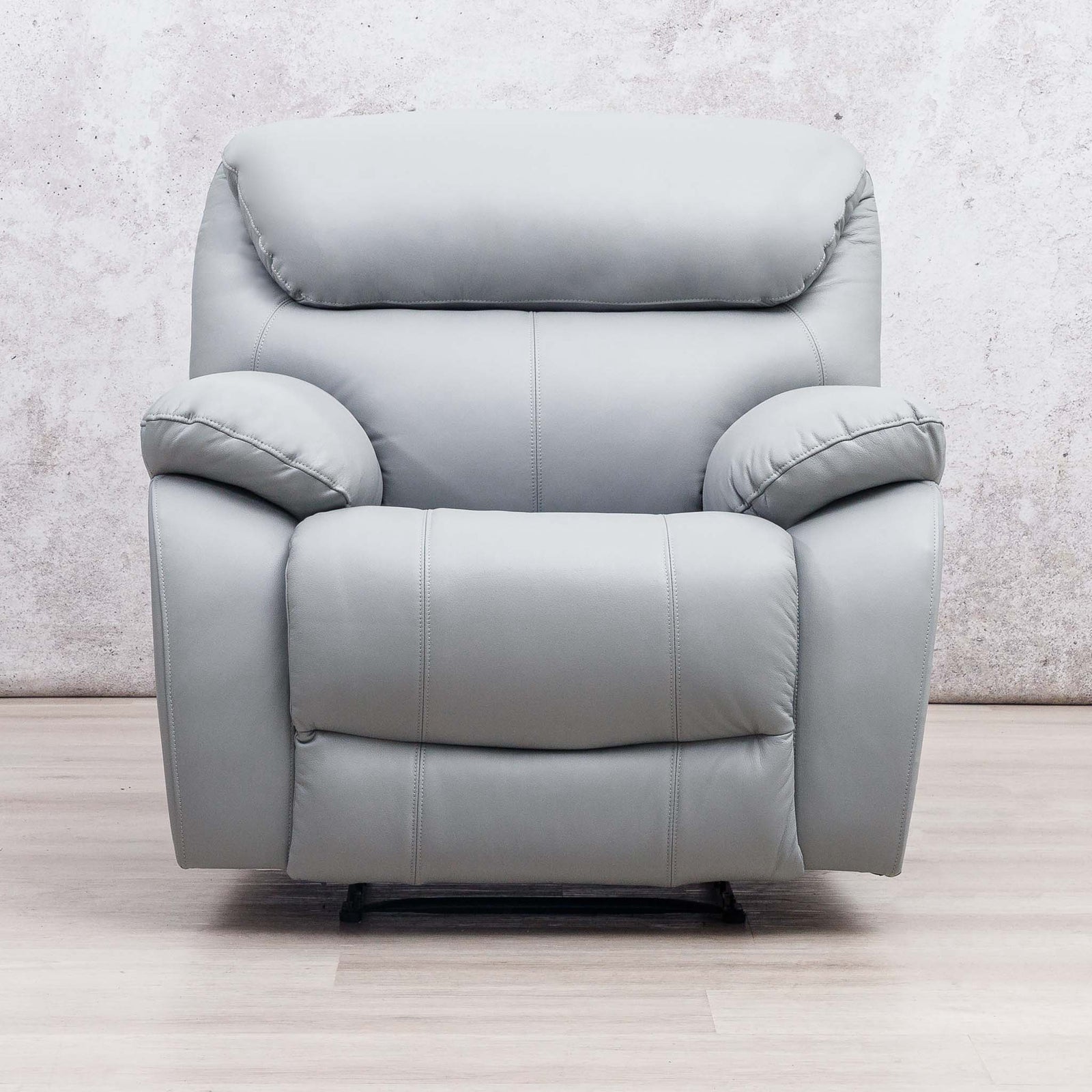 Delta 1 Seater Leather Recliner Chairs - Manatee Grey - Leather Recliner