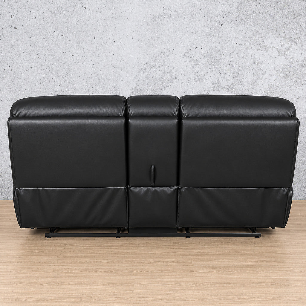 Delta 2 Seater Home Theatre Leather Recliner - Leather Recliner - Luxe Black