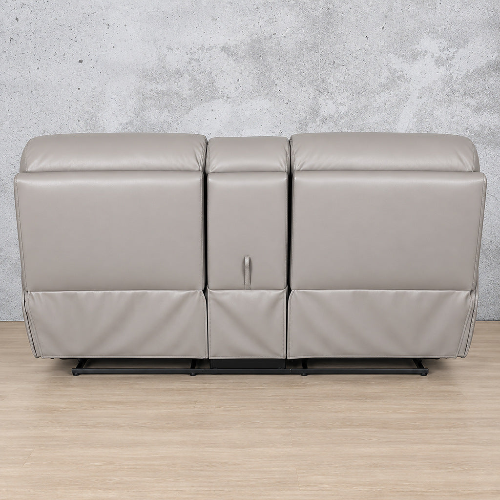 Delta 2 Seater Home Theatre Leather Recliner - Leather Recliner - Luxe Grey