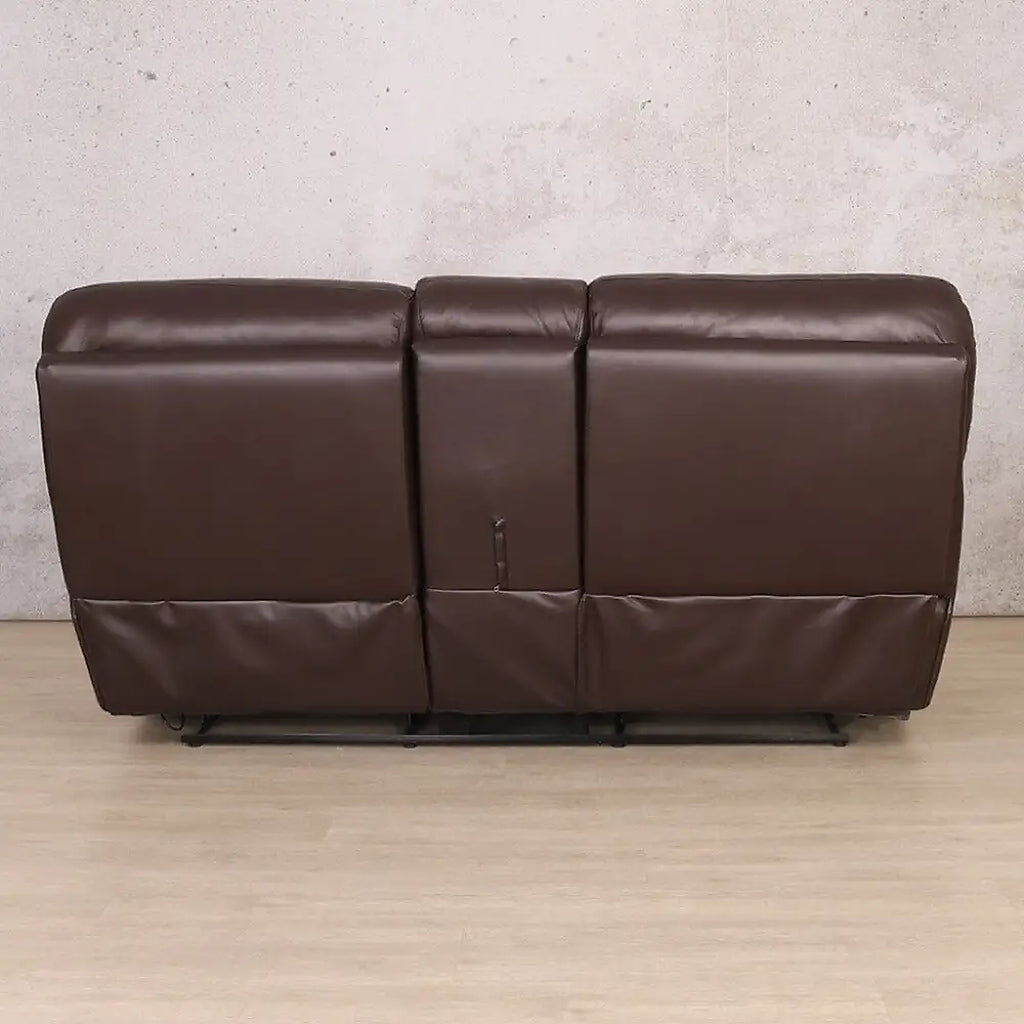 Delta 2 Seater Home Theatre Leather Recliner - Leather Recliner - Luxe Walnut