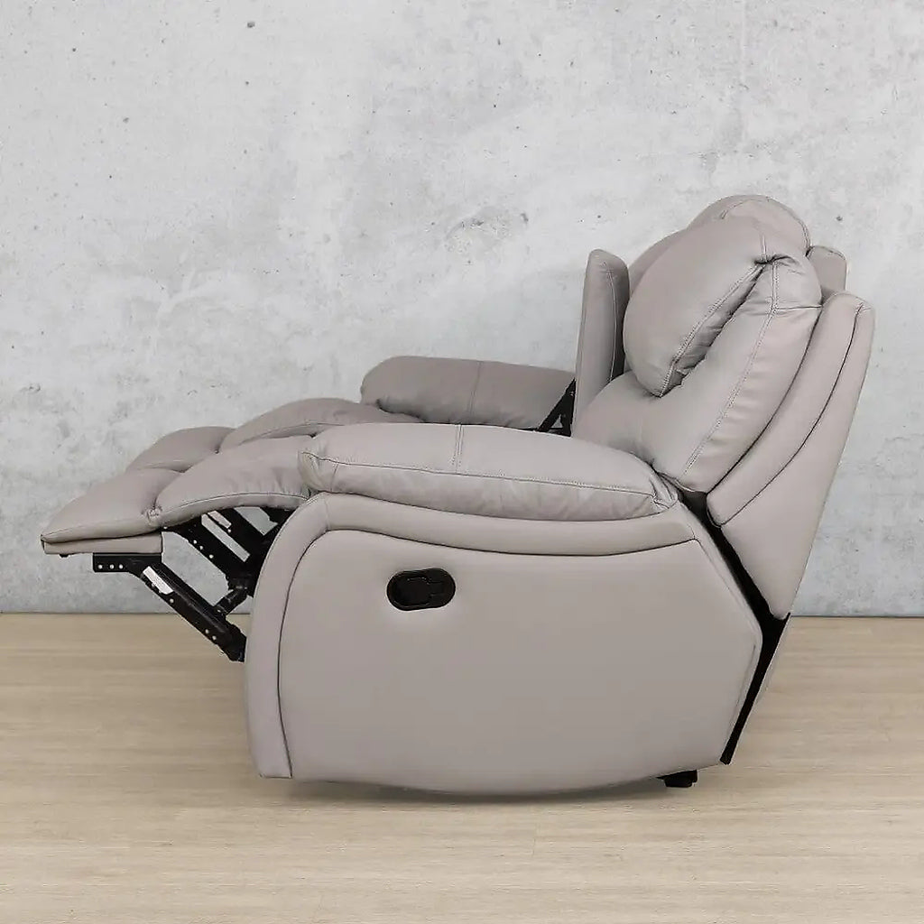 Delta 2 Seater Home Theatre Leather Recliner - Leather Recliner - Manatee Grey