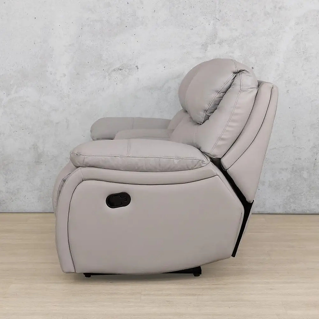 Delta 2 Seater Home Theatre Leather Recliner - Leather Recliner - Manatee Grey