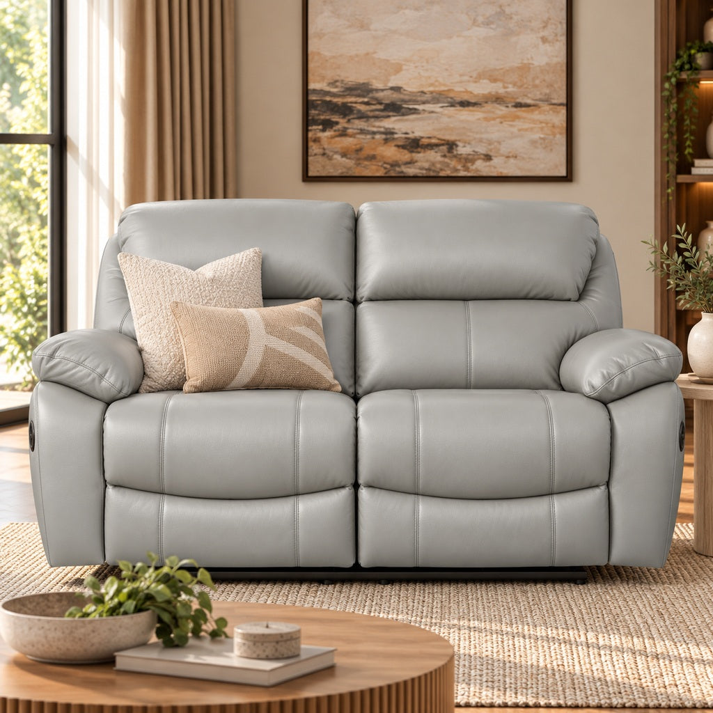 Delta 2 Seater Leather Recliner