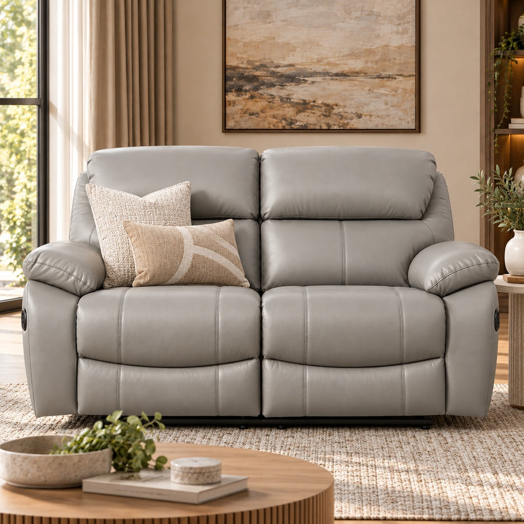 Delta 2 Seater Leather Recliner