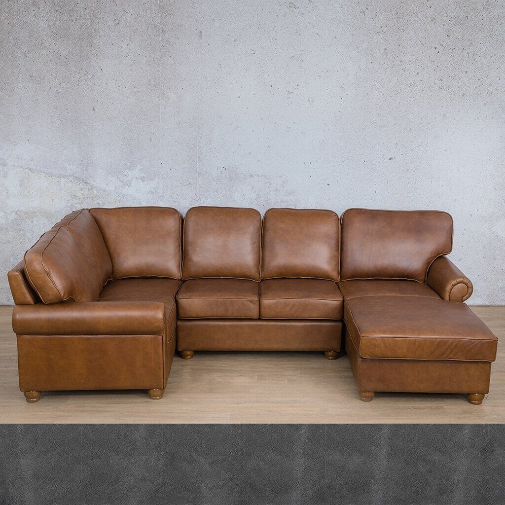 Salisbury Leather U-Sofa Chaise Sectional - RHF Leather Sectional Leather Gallery 