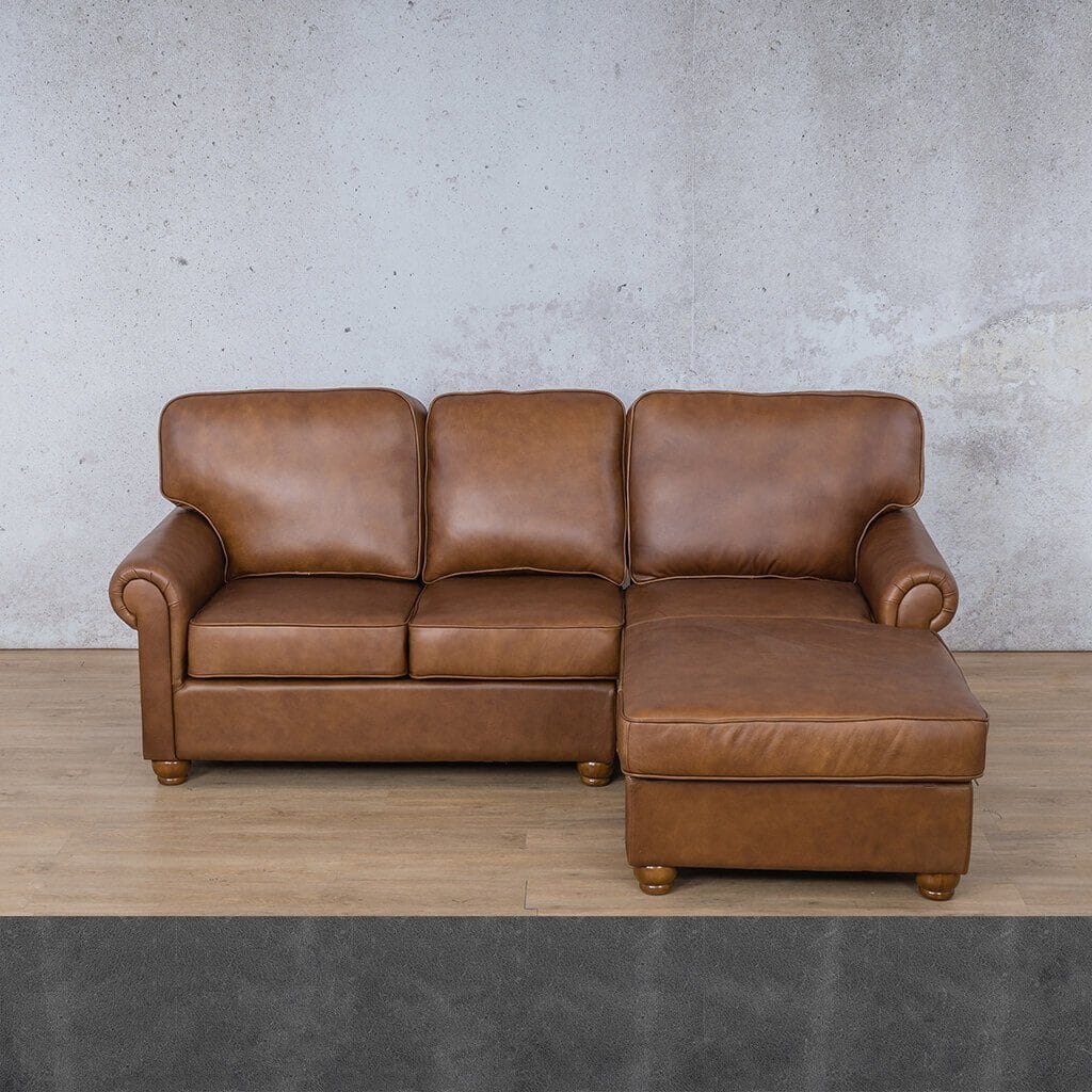 Salisbury Leather Sofa Chaise Sectional - RHF Leather Sectional Leather Gallery 