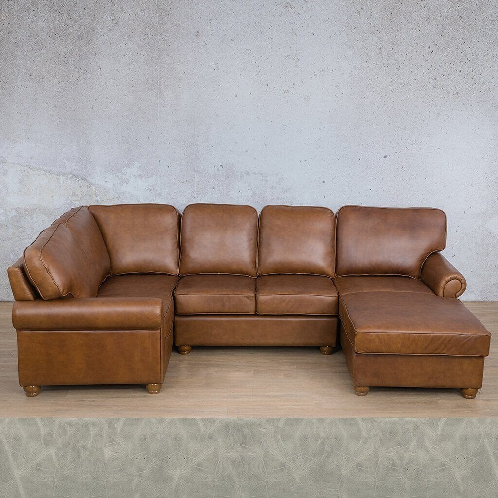 Salisbury Leather U-Sofa Chaise Sectional - RHF Leather Sectional Leather Gallery 