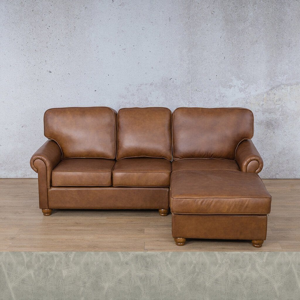 Salisbury Leather Sofa Chaise Sectional - RHF Leather Sectional Leather Gallery 