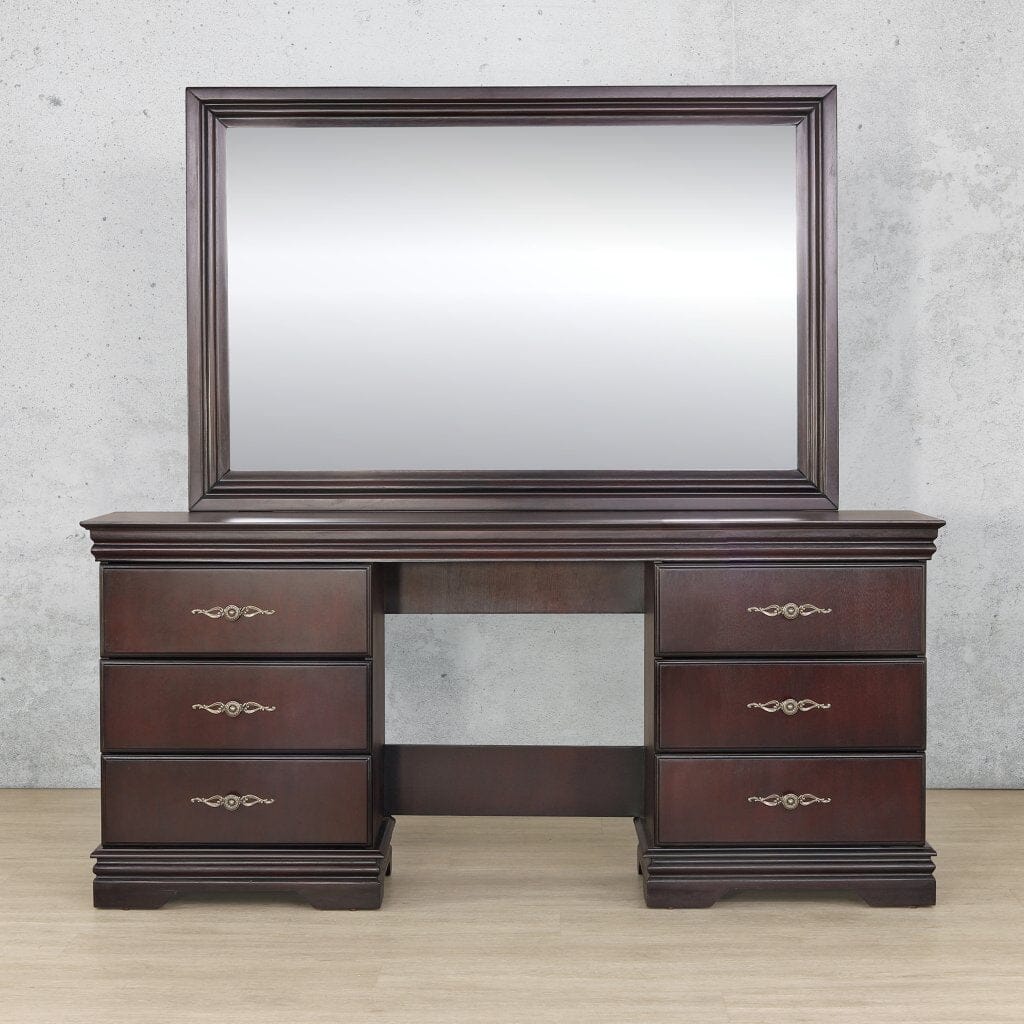 Brown dresser deals with mirror