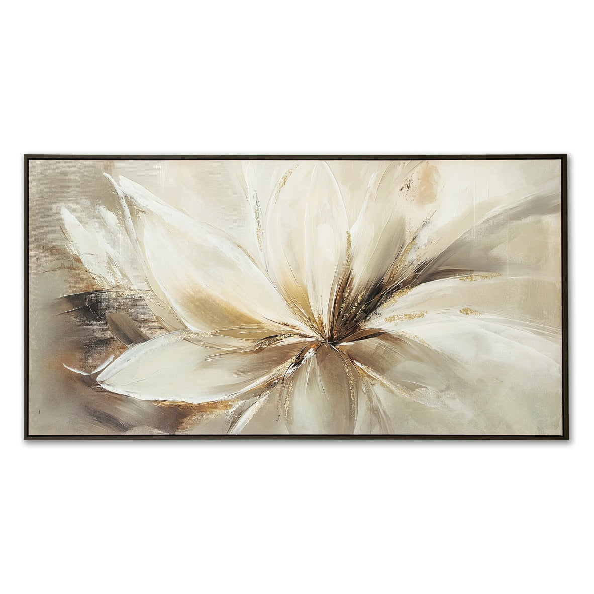 Hand-painted Ethereal Bloom canvas wall art with gold leaf accents, elegant wall decor for modern bedrooms, wall art South Africa.