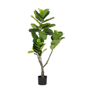 Faux Fiddle Leaf Fig Tree Decor Leather Gallery Green 120cm 