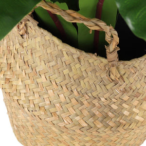 Faux Neottopteris Straw Basket - 65cm Decor Leather Gallery 