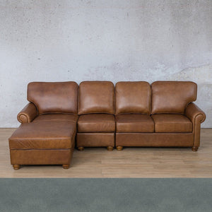 Salisbury Leather Sofa Chaise Modular Sectional - LHF Leather Sectional Leather Gallery Flux Blue 