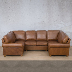 Salisbury Leather U-Sofa Sectional Leather Sectional Leather Gallery Flux Grey 