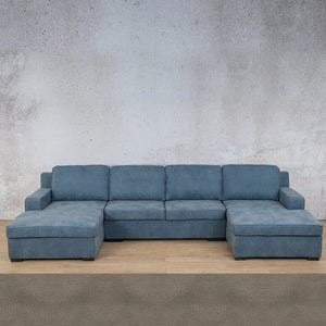 Rome Leather Sofa U-Chaise Sectional Leather Sectional Leather Gallery Flux Grey 