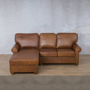 Salisbury Leather Sofa Chaise Sectional - LHF Leather Sectional Leather Gallery Flux Grey 