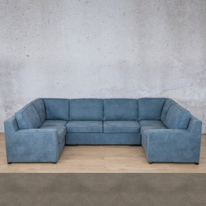 Rome Leather U-Sofa Sectional Leather Sectional Leather Gallery Flux Grey 