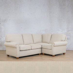 Salisbury Fabric L-Sectional 4 Seater - RHF Fabric Sectional Leather Gallery Frost Cream 