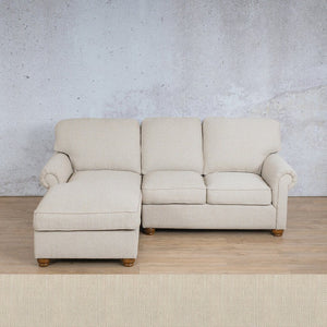 Salisbury Fabric Sofa Chaise Sectional - LHF Fabric Corner Suite Leather Gallery Frost Cream 