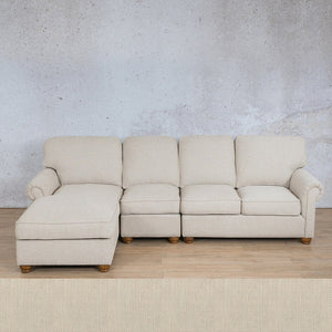 Salisbury Fabric Sofa Chaise Modular Sectional - LHF Fabric Corner Suite Leather Gallery Frost Cream 