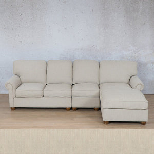 Salisbury Fabric Sofa Chaise Modular Sectional - RHF Fabric Corner Suite Leather Gallery Frost Cream 