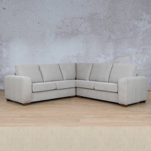Stanford Fabric L-Sectional 5 Seater Fabric Sectional Leather Gallery Frost Cream 