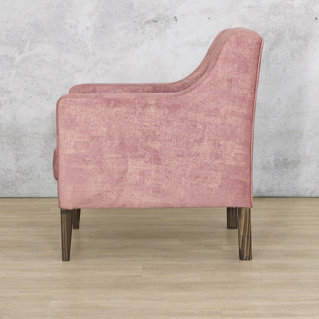 Side Profile of the Julia Pink Occasional Chair | Fabric Armchair - Fuchsia Pink | Armchair | Occasional Chairs For Sale Leather Gallery | Occasional Chairs South Africa