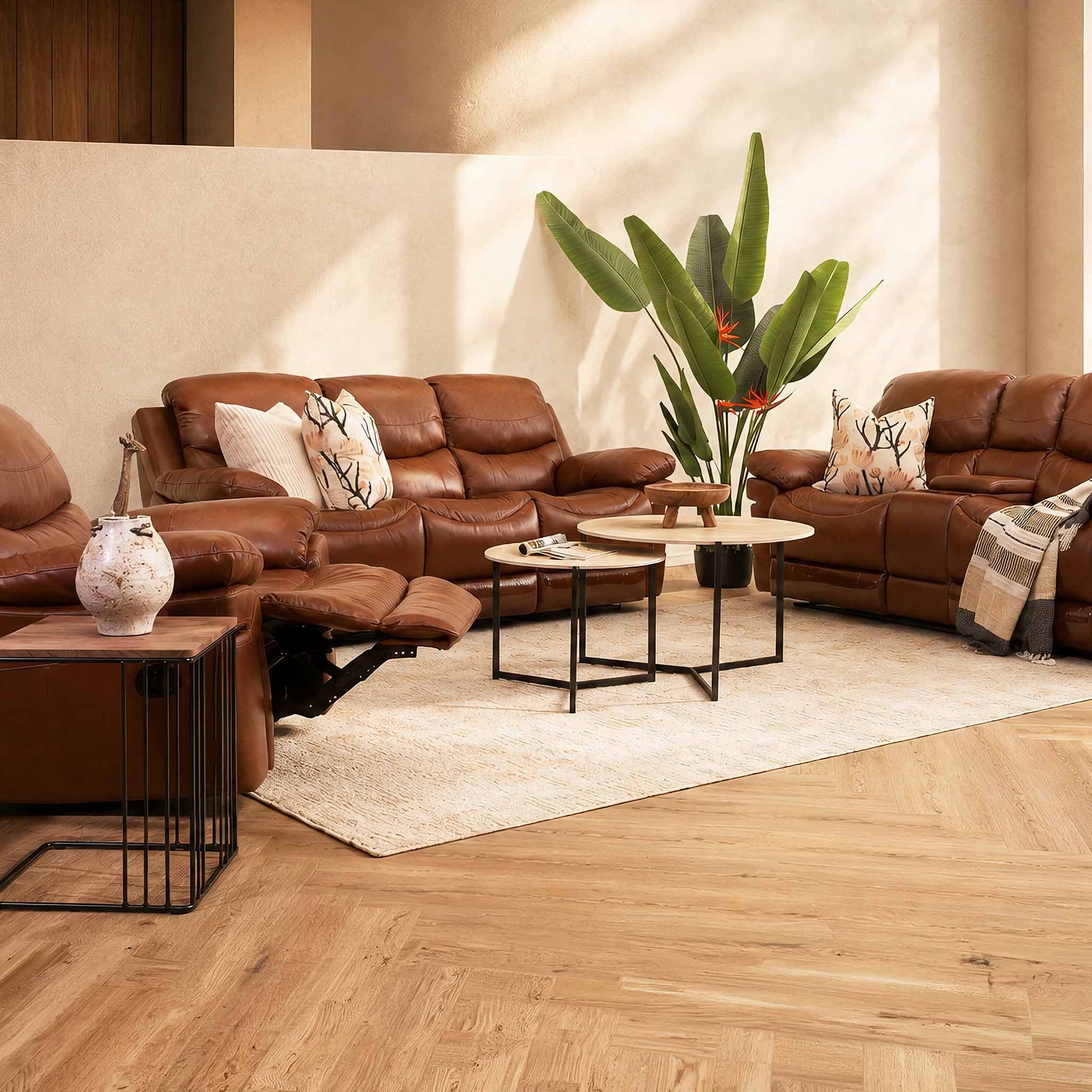 Geneva 3+2+1 Leather Recliner Home Theatre Suite