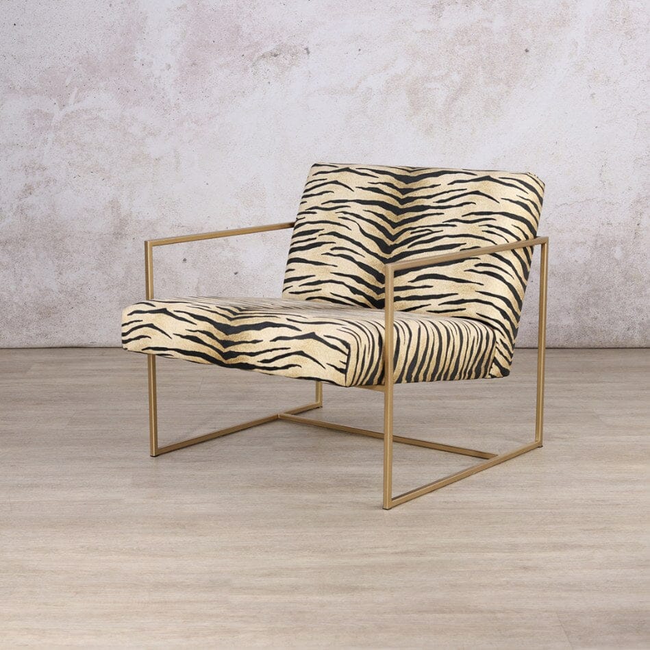 Gilmore Fabric Armchair - Safari Tiger Fabric Armchair Leather Gallery 