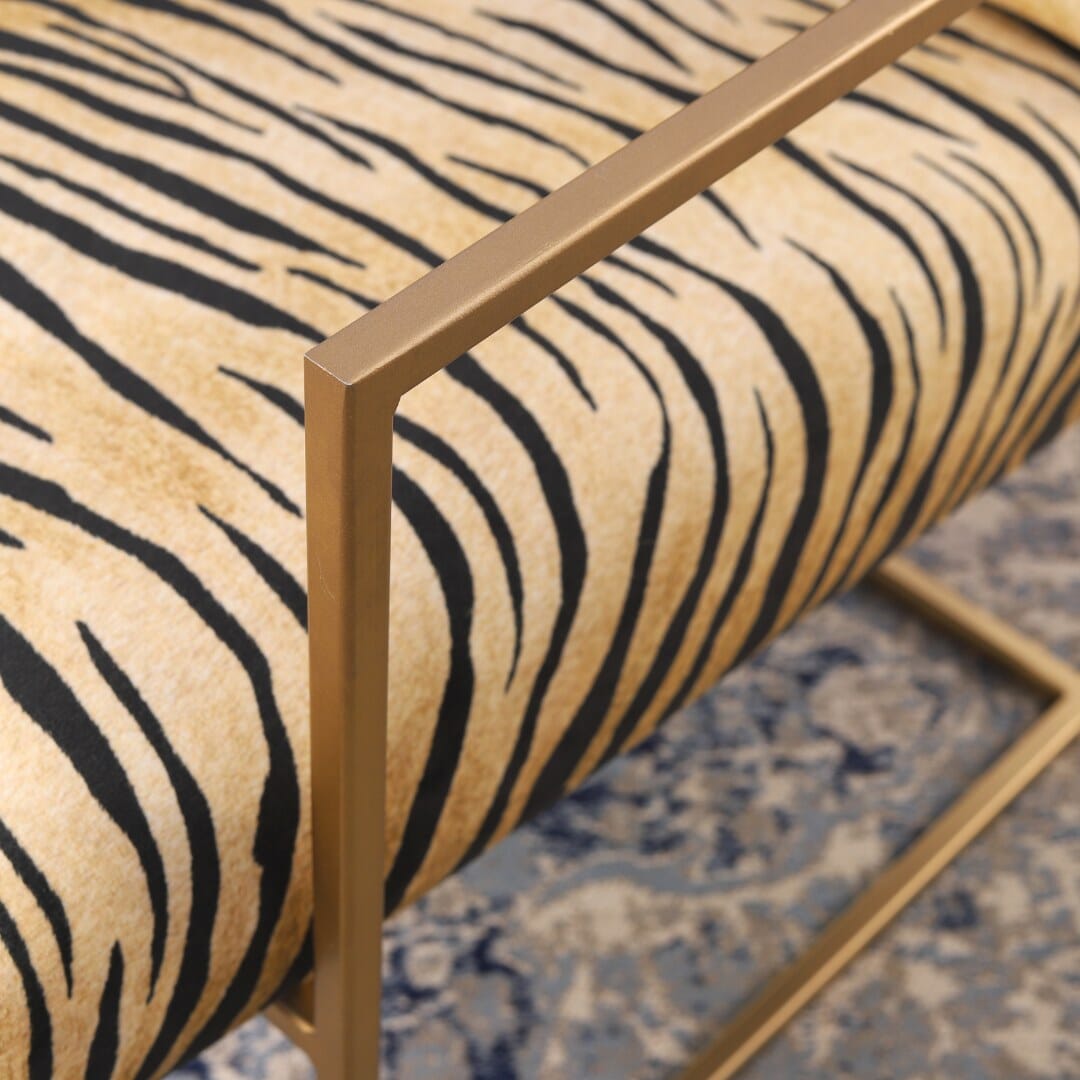 Gilmore Fabric Armchair - Safari Tiger Fabric Armchair Leather Gallery 