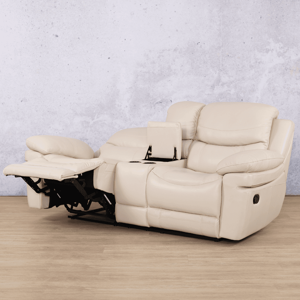 Beige leather sofa discount recliner