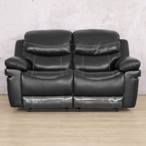Geneva 2 Seater Leather Recliner Leather Recliner Leather Gallery Black 