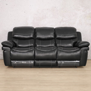 Geneva 3 Seater Leather Recliner Leather Recliner Leather Gallery Black 