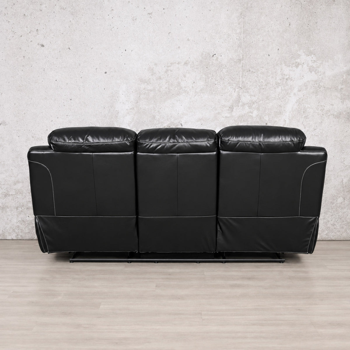 Geneva 3 Seater  Leather Recliner Suite - Leather Recliner | Black