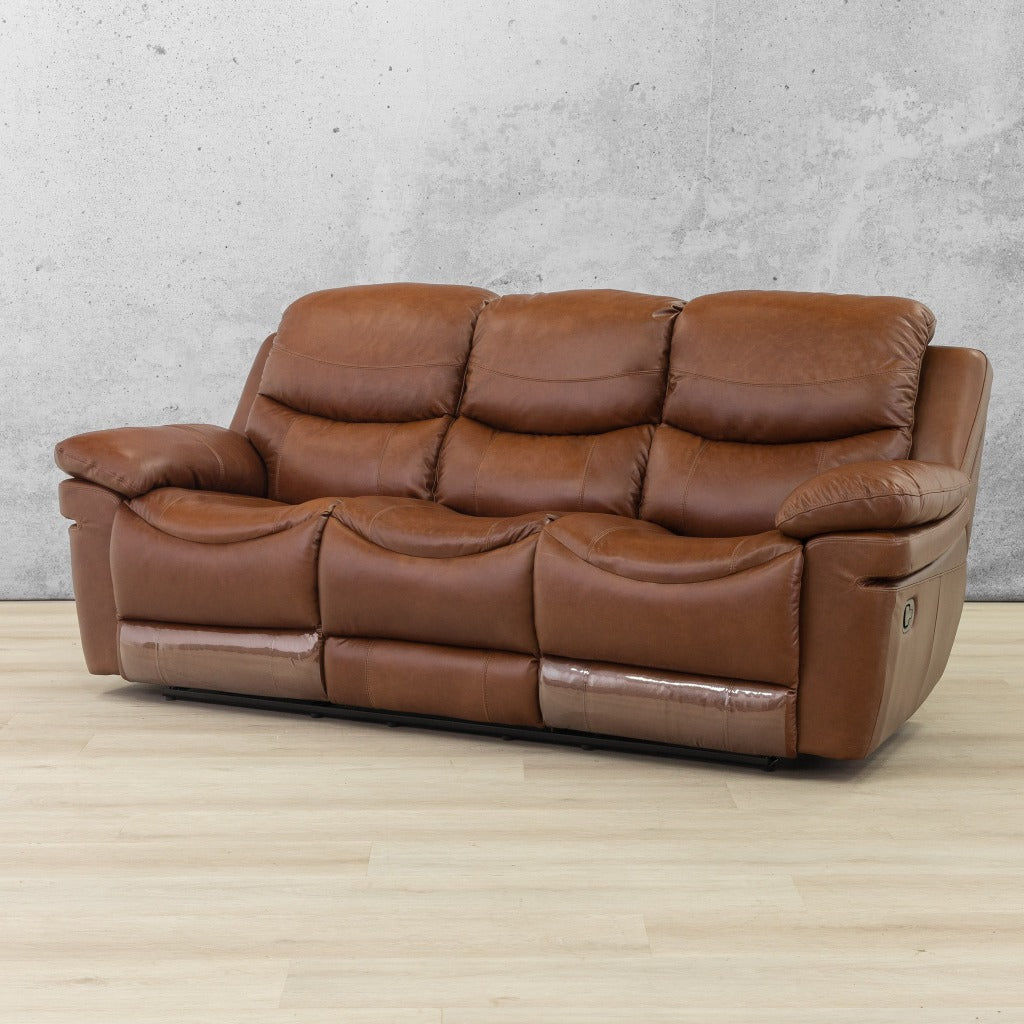 Geneva 3 Seater Leather Recliner Suite - Leather Recliner | Imperial Royal Walnut