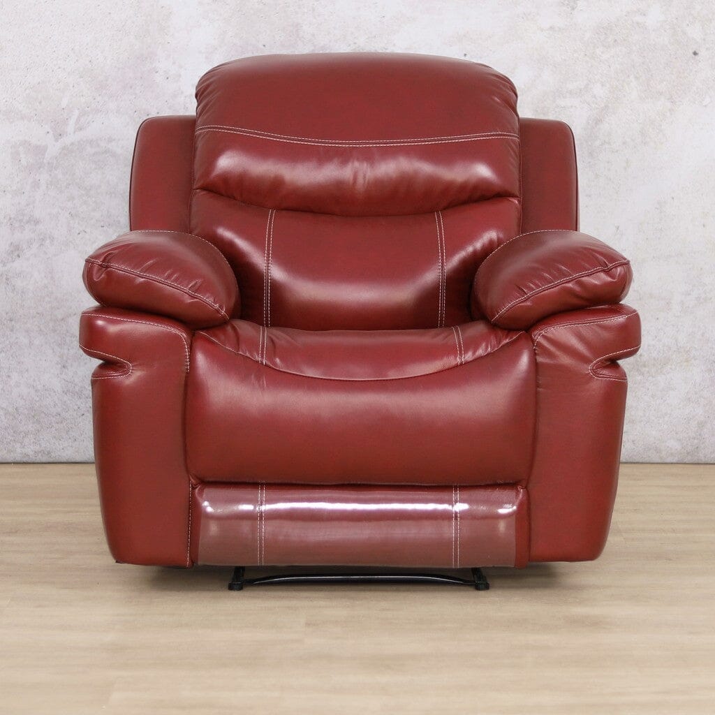 Geneva 1 Seater Leather Recliner Leather Recliner Leather Gallery Wine 