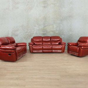 Geneva 3+2+1 Leather Recliner Suite - Available on Special Order Plan Only Leather Recliner Leather Gallery Wine 