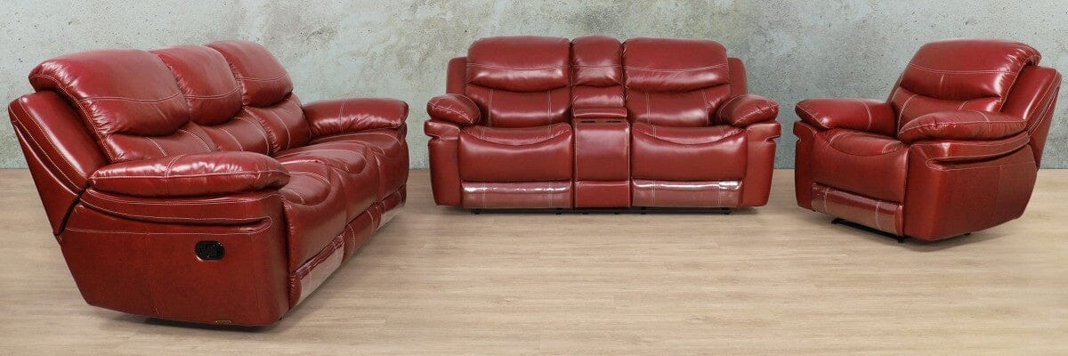 Geneva 3+2+1 Home Theatre Suite - Available on Special Order Plan Only Leather Recliner Leather Gallery 