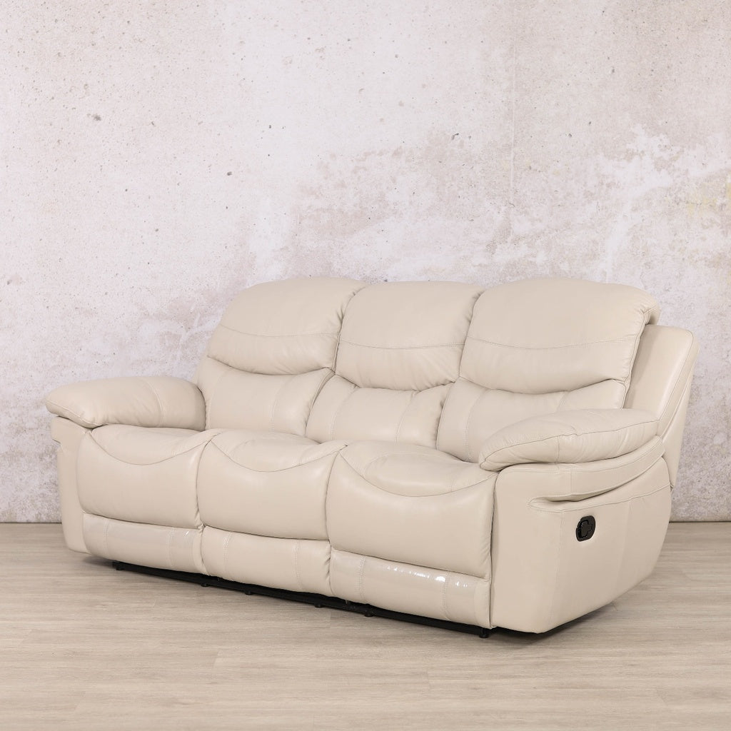 Geneva 3 Seater Leather Recliner Leather Recliner Leather Gallery Beige